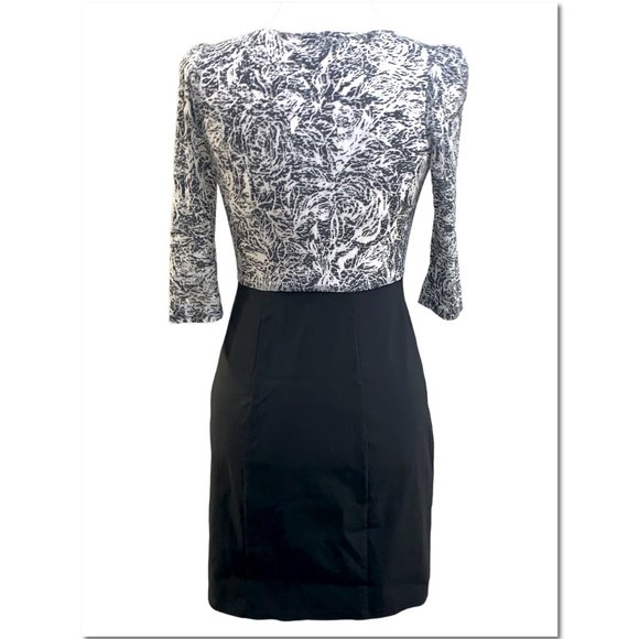 Express Black & Gray Faux Wrap Burnout Body Con Cocktail Dress Size Small EUC - Picture 2 of 8